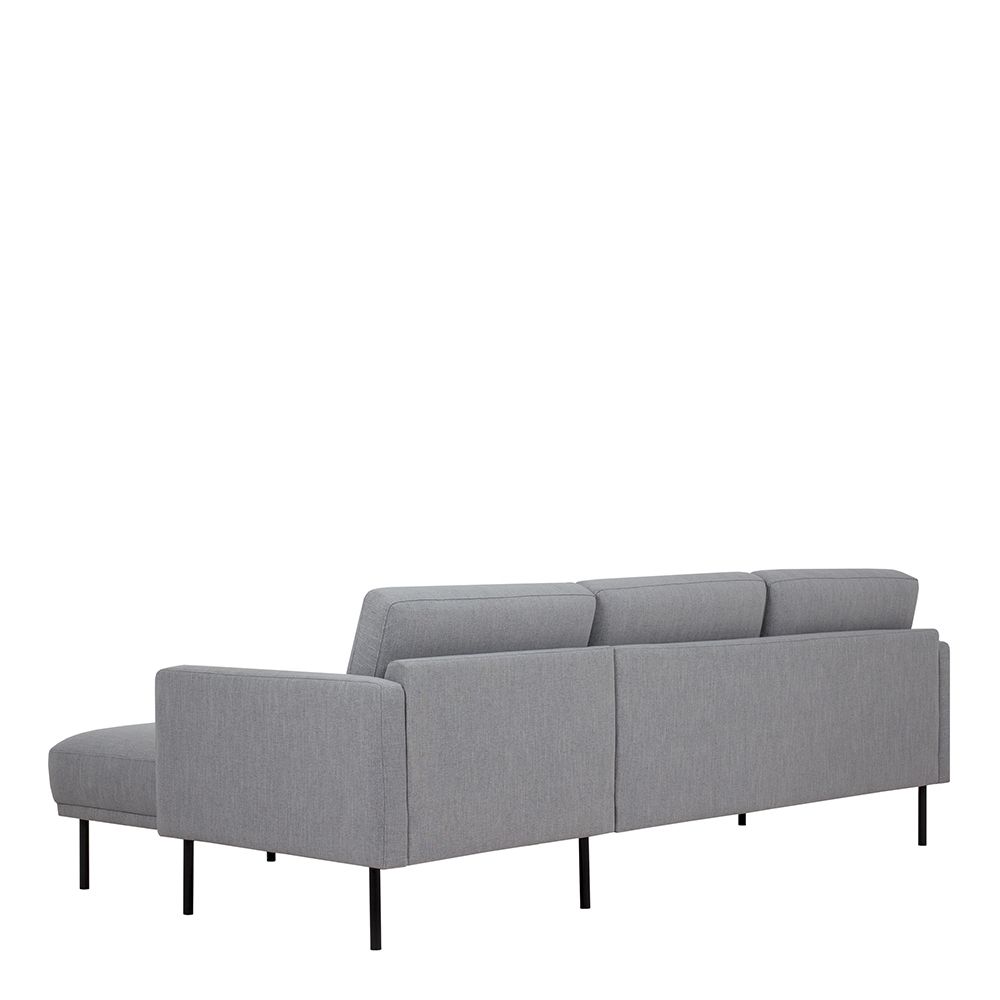 Larvik Chaiselongue Sofa (RH) - Grey, Black Legs