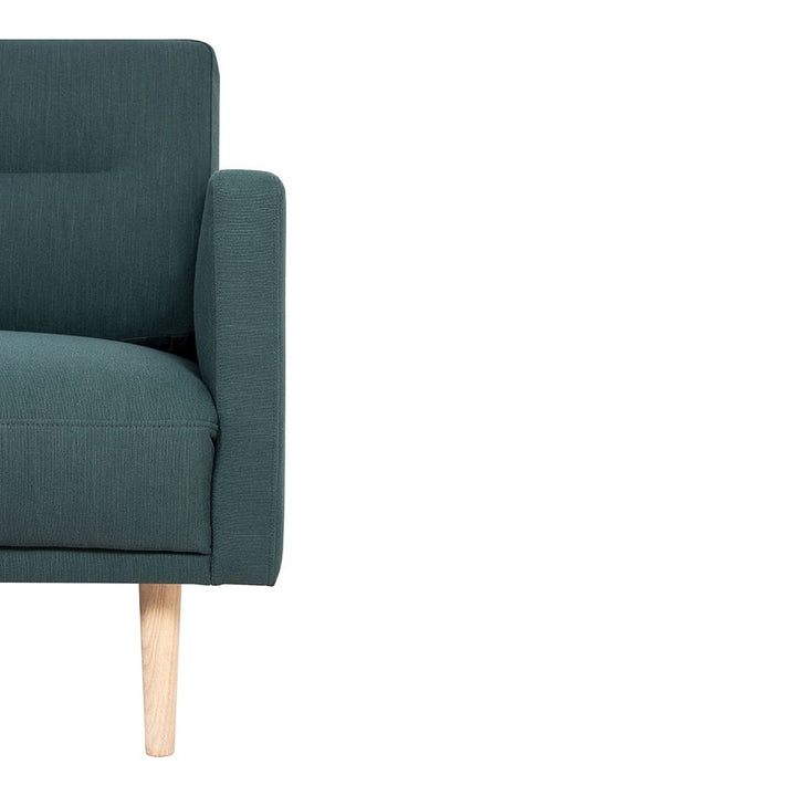 Larvik Chaiselongue Sofa (LH) - Dark Green, Oak Legs