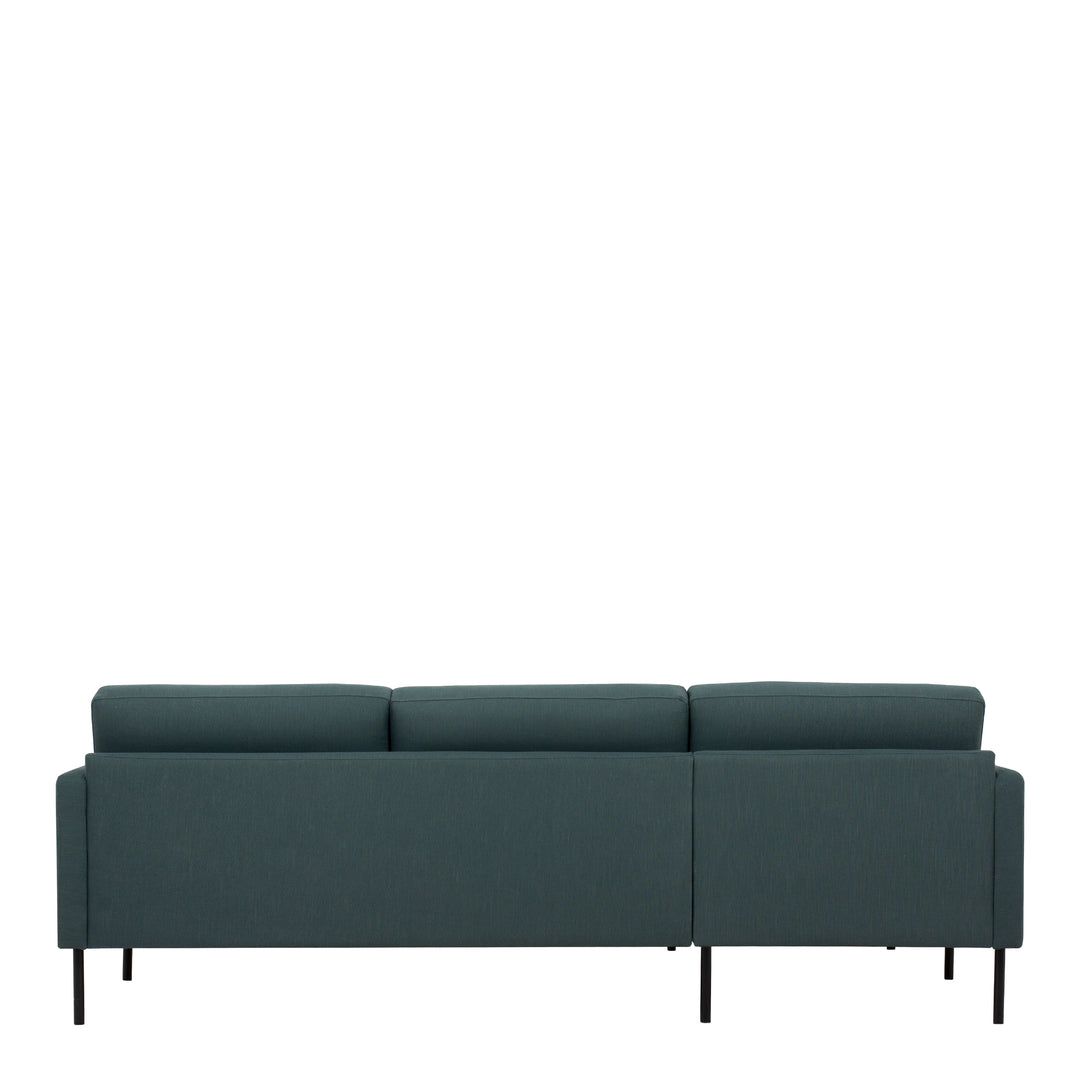 Larvik Chaiselongue Sofa (LH) - Dark Green , Black Legs