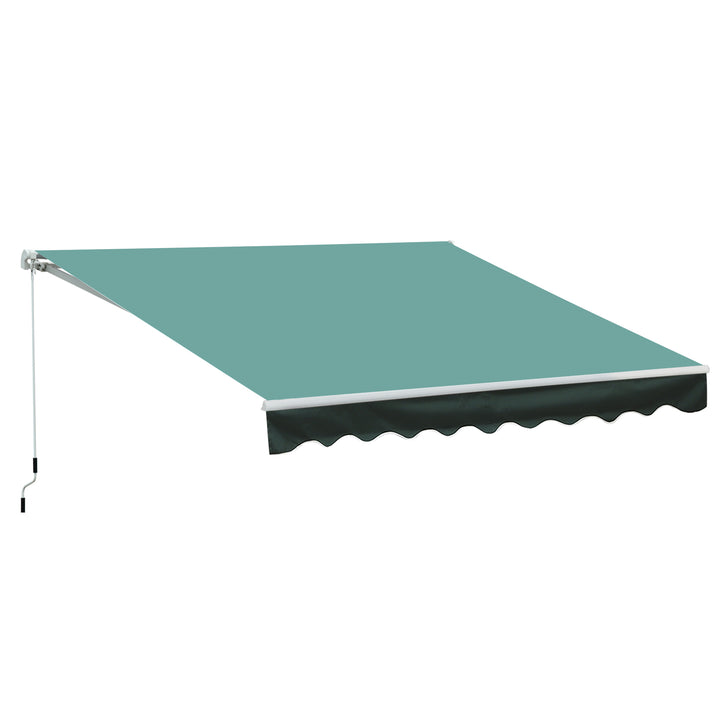 Outsunny 3x2.5 m Sun Shade Canopy Garden Patio Manual Retractable Awning Canopy Sun Shade Shelter, 3x2.5 m-Dark Green | Aosom UK