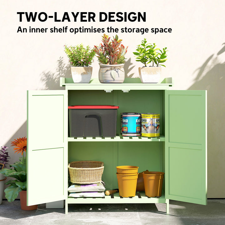 Wooden Garden Shed, Garden Tool Storage Shed with Hinged Roof and Shel