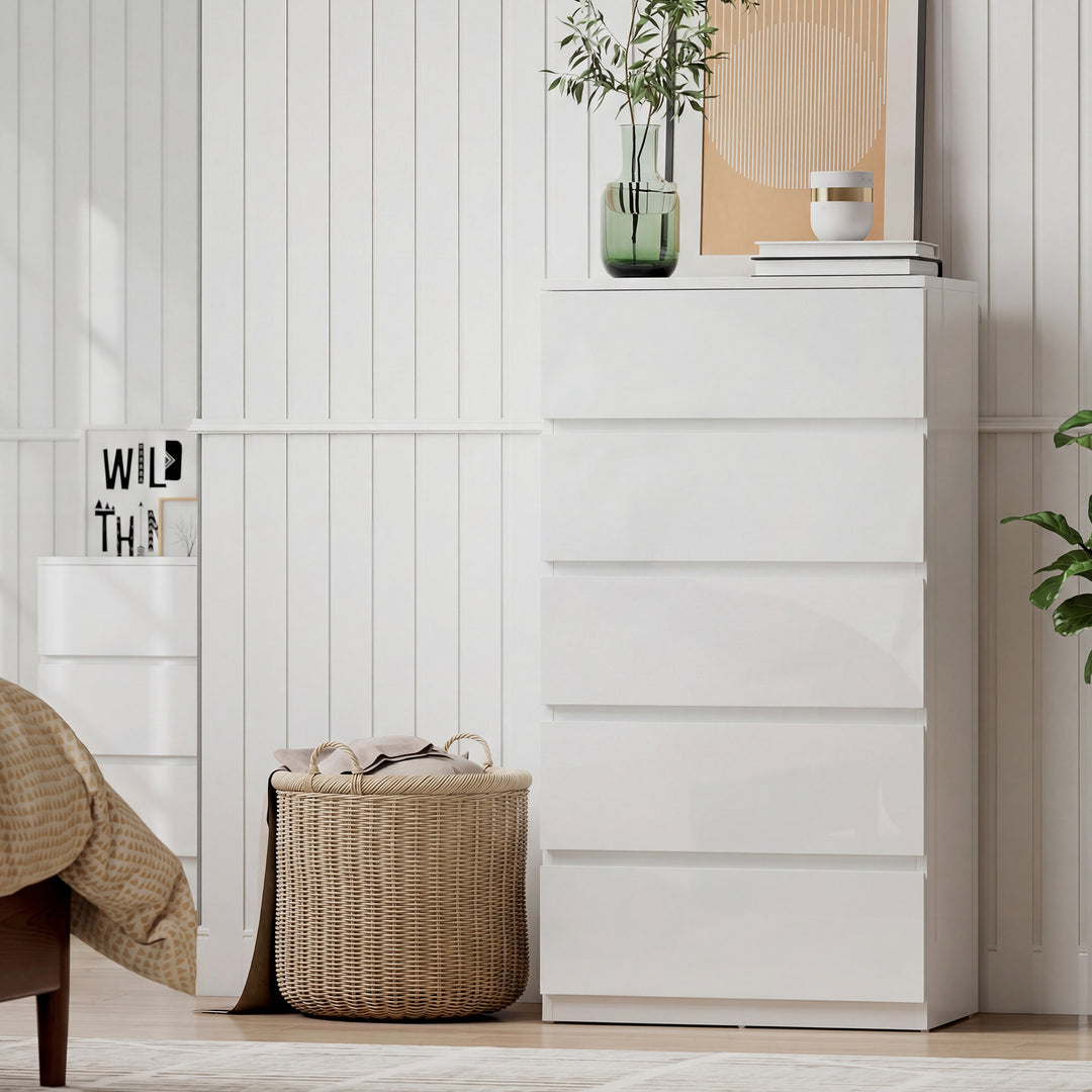 Chest of Drawers, 5-Drawer Storage Cabinets, Modern Dresser, Storage D