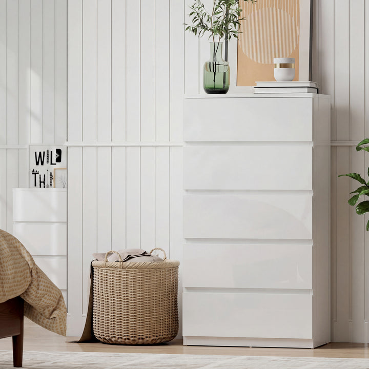 Chest of Drawers, 5-Drawer Storage Cabinets, Modern Dresser, Storage D