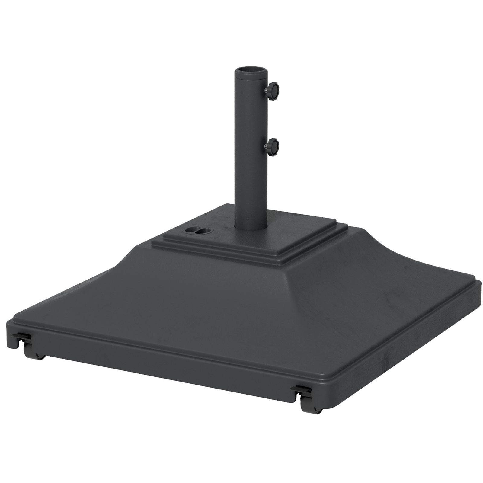 60kg Water/Sand Fillable Parasol Base, with Wheels - Black
