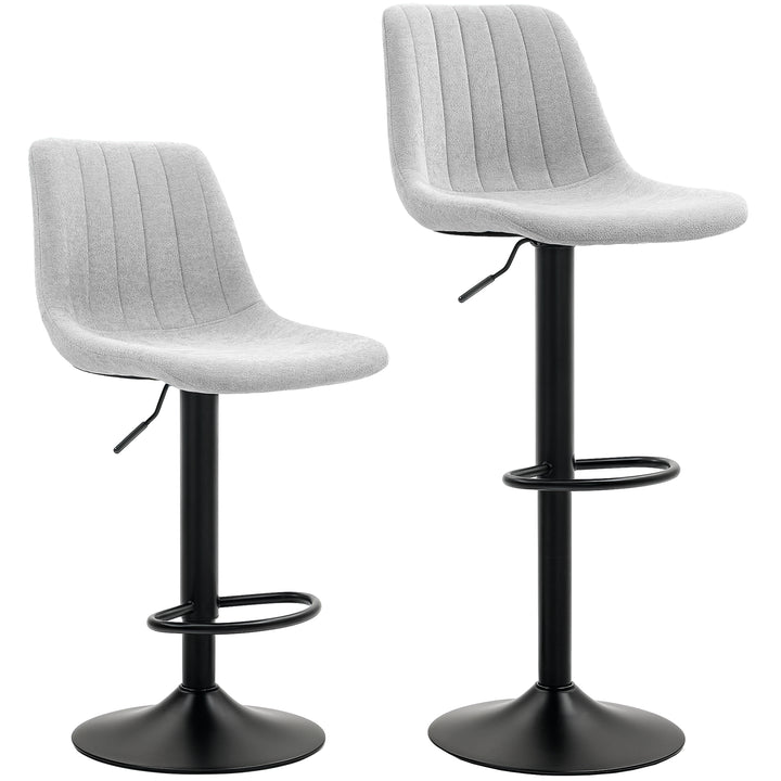 Set of Two Chenille-Feel Tub Bat Stools - Grey