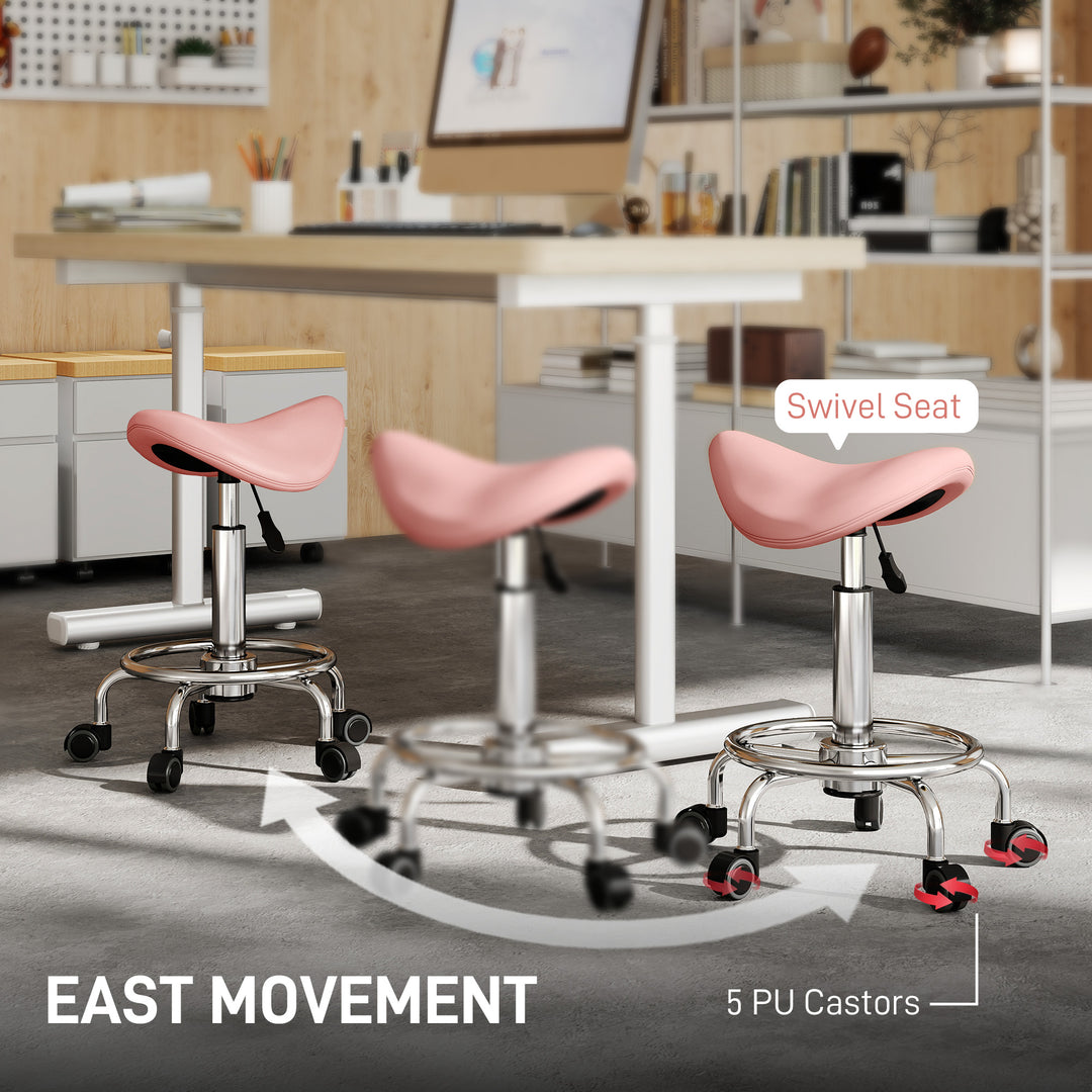 Salon Saddle Stool, Rolling Saddle Chair for Massage, Spa, Clinic, Bea