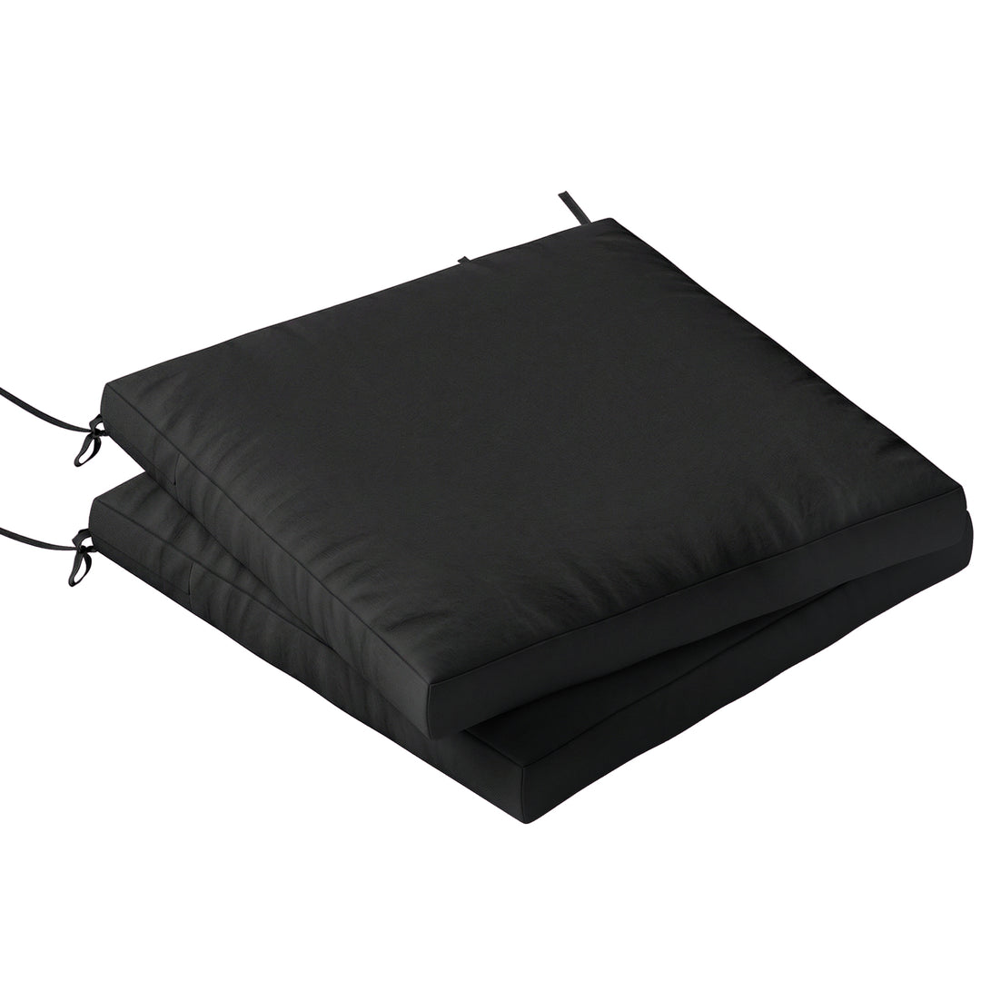 Outdoor Seat Cushions Set of 2 with Ties, Waterproof Garden Seat Pads,