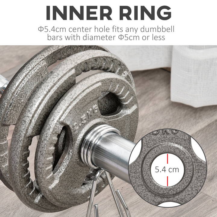 Set of 6 Cast Iron Olympic Weight for 2"/5cm Hole Dumbbell Handle Bar 35kg Dumbbell Plates Barbell Weight 2 x 5kg, 2 x 2.5kg, 2 x 10kg