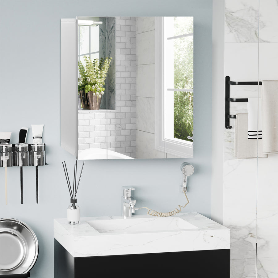 Wall Mounted Mirror Cabinet - White