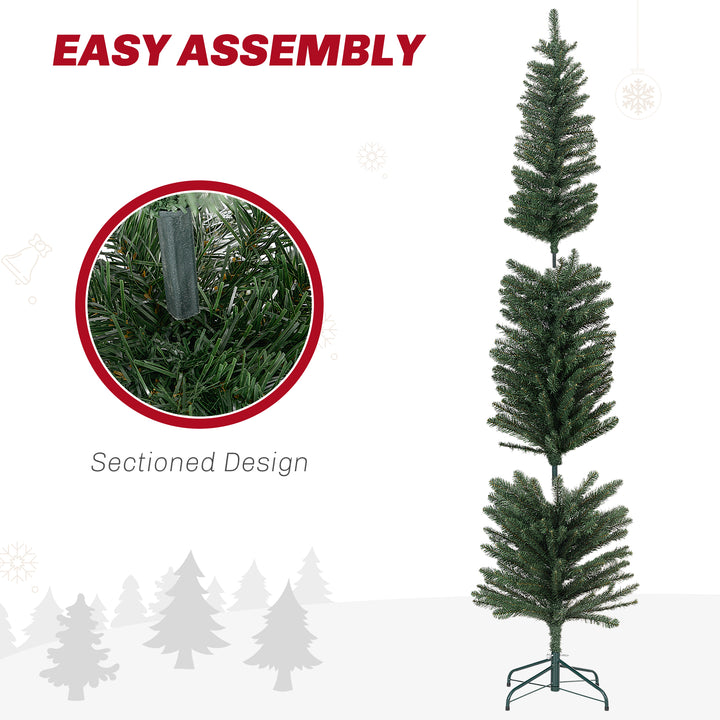 HOMCOM 7ft Artificial Bare Pencil Christmas Tree - Green