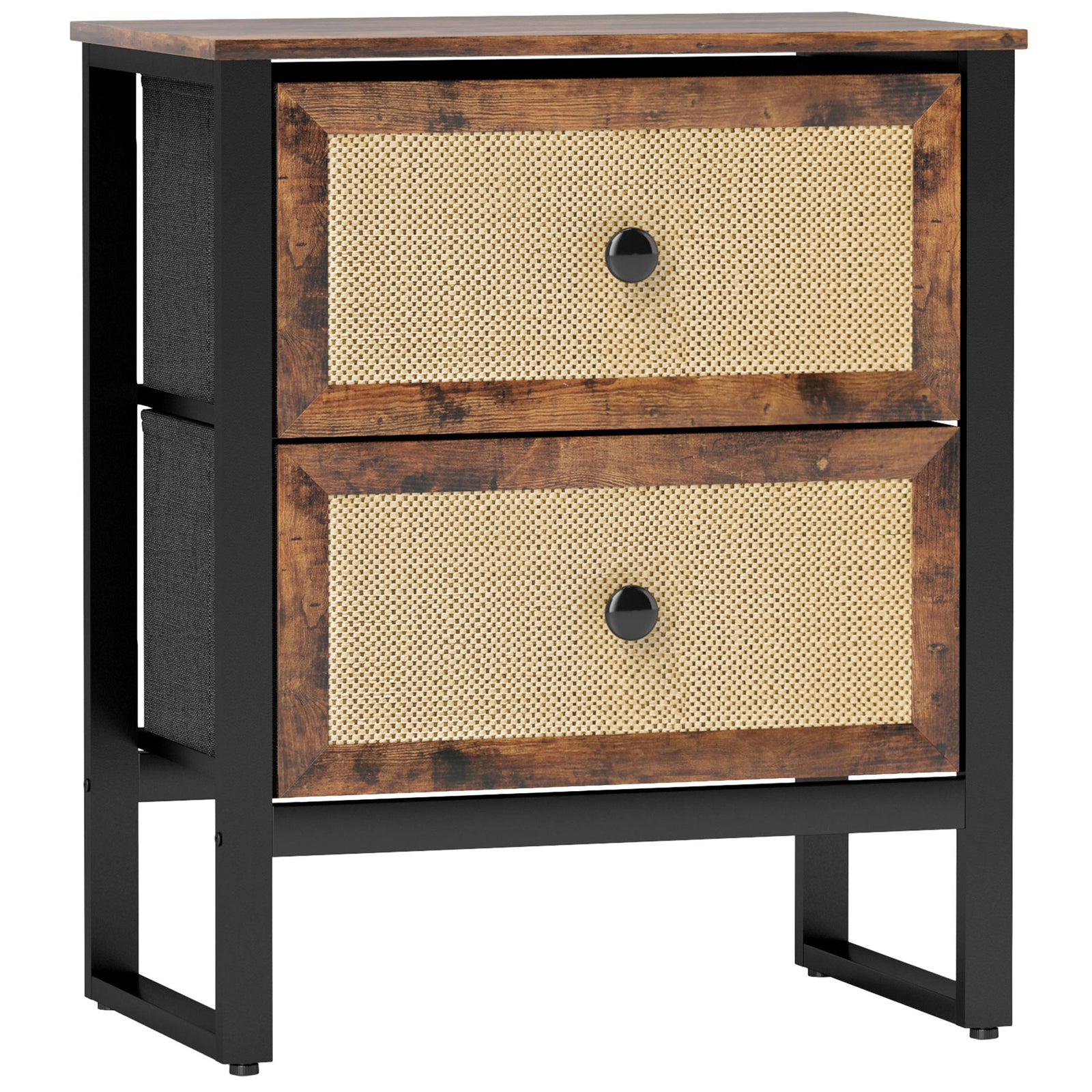 Industrial-Natural Bedside Table - Brown