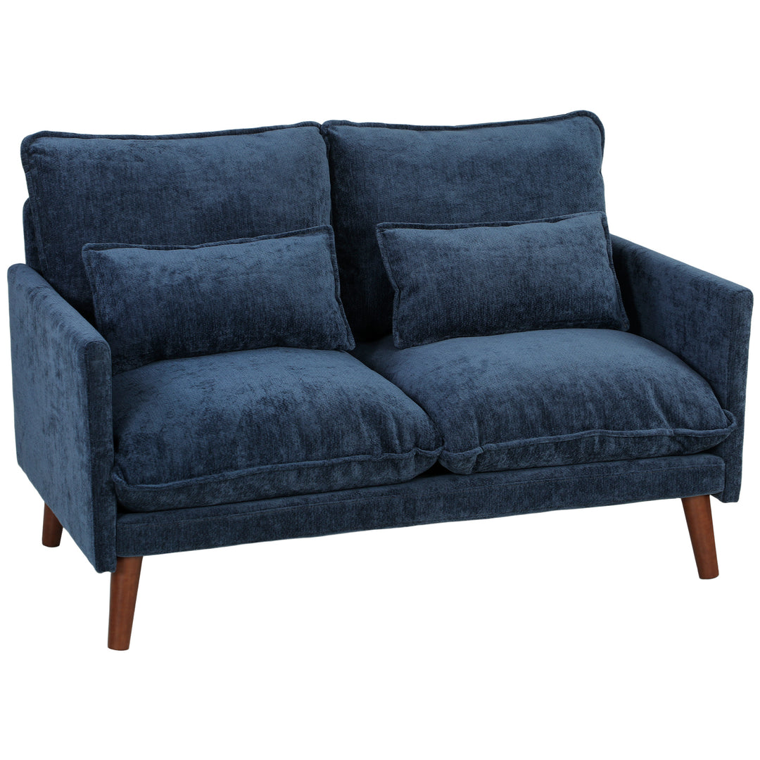 2 Seater Sofa, Loveseat Sofa with Spring Cushions, Wide and Deep Seat,