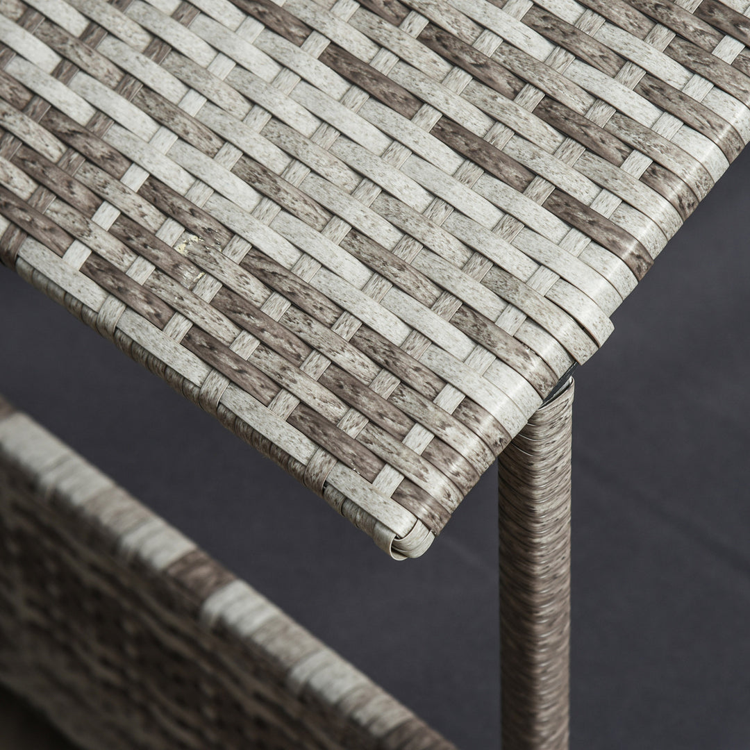 Wicker Dog House, Rattan Pet Bed, with Removable Cushion, Canopy, for Small and Medium Dogs - Dark Grey