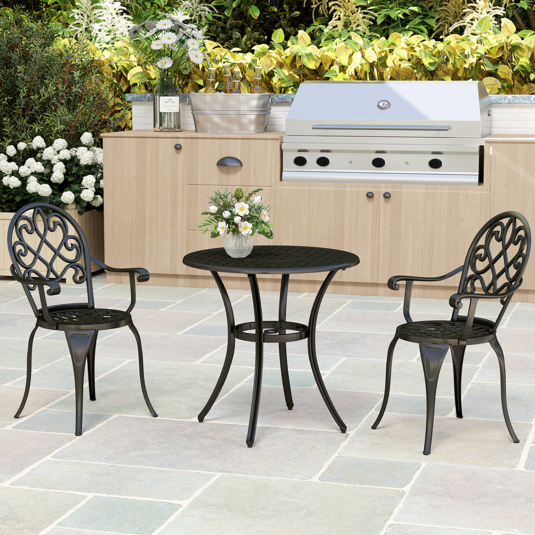 Three-Piece Elegant Aluminium Garden Set - Black