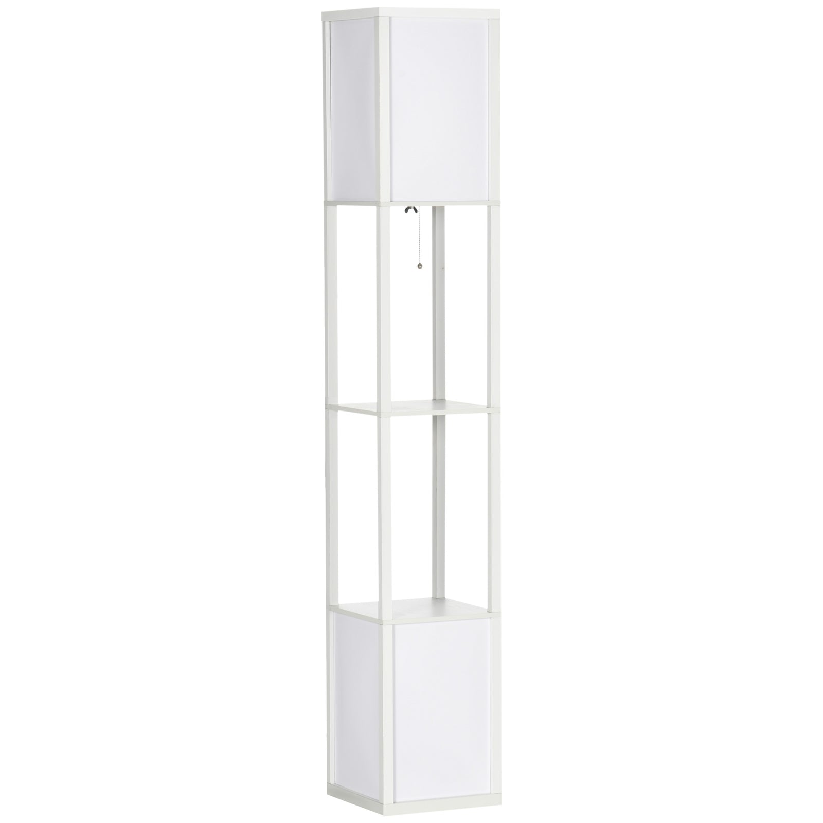 156cm Floor Lamp Shelving Unit - White