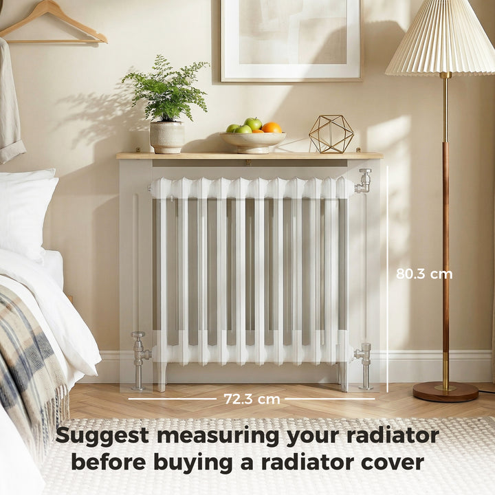 Heater Cover, Radiator Cover Slatted Painted MDF Lined Grill Grey, 78L