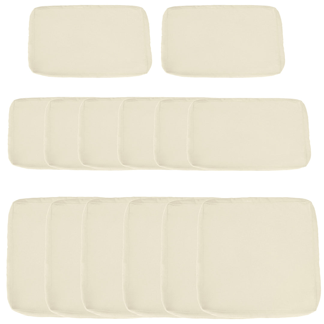 Replacement Cushion Covers for Garden Sofa Set, Garden Rattan Sofa Cushion Polyester Cover Replacement Outdoor - No Cushion Included, Cream