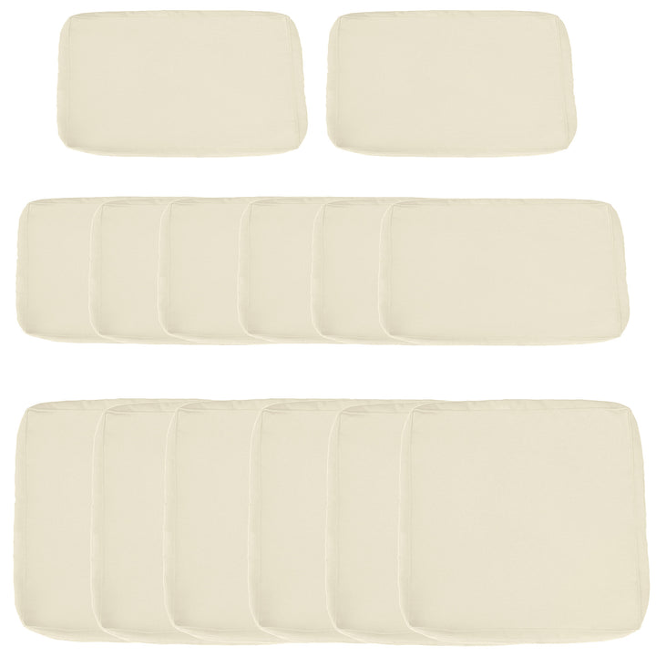 Replacement Cushion Covers for Garden Sofa Set, Garden Rattan Sofa Cushion Polyester Cover Replacement Outdoor - No Cushion Included, Cream