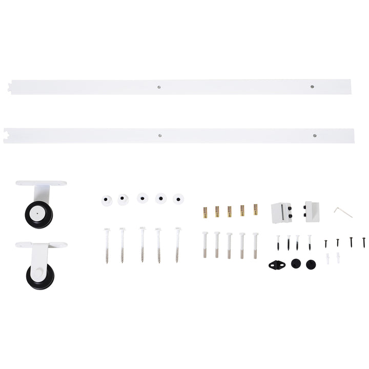 MCL 6FT Rustic Interior Sliding Barn Door Mounting Hardware Kit - White