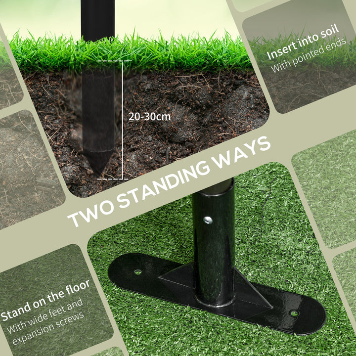 Garden Fence with 2 Standing Ways for Hard &amp; Soft Ground, Decorative O