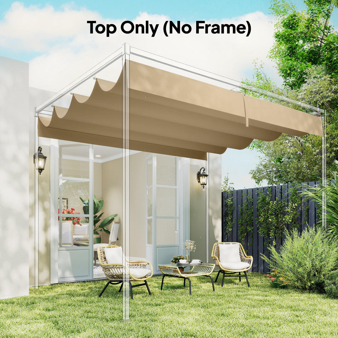 Retractable Pergola Canopy Only, 3.92 x 3.5 m, UV30+ Replacement Canopy Cover for 4 x 3 m Pergola