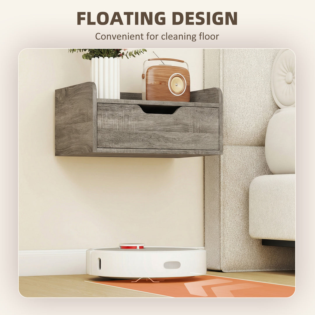 Floating Nightstands Set of 2, Wall Mounted Bedside Table with Drawer 