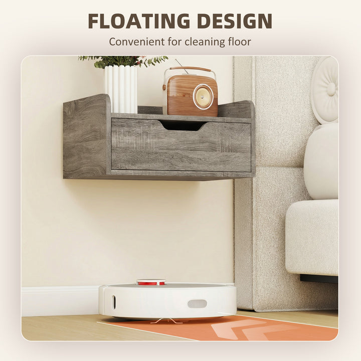 Floating Nightstands Set of 2, Wall Mounted Bedside Table with Drawer 