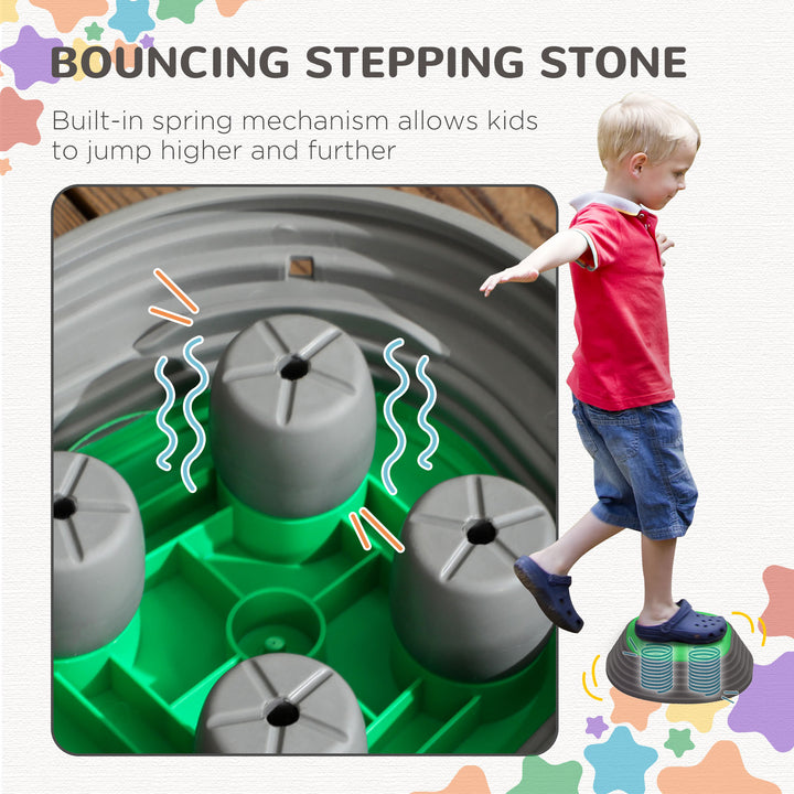 ZONEKIZ Kids Stepping Stones, 11 Pieces Balance River Stones for Obstacle Course, Stackable Non-Slip Starfish Shape, Sensory Play | Aosom UK