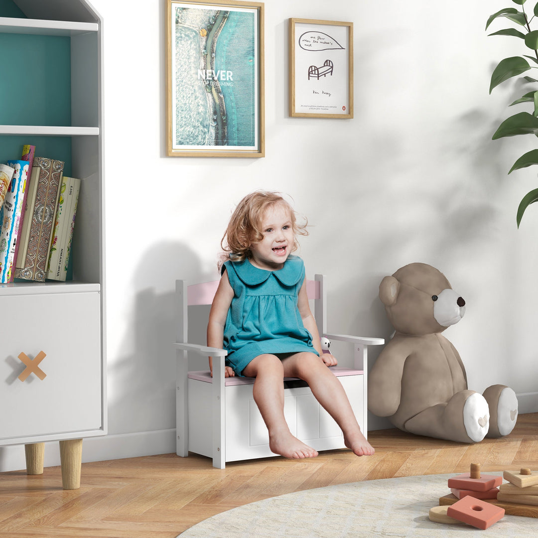 AIYAPLAY 2-in-1 Toy Box for Kids with Lid for Bedroom, Nursery, Playroom