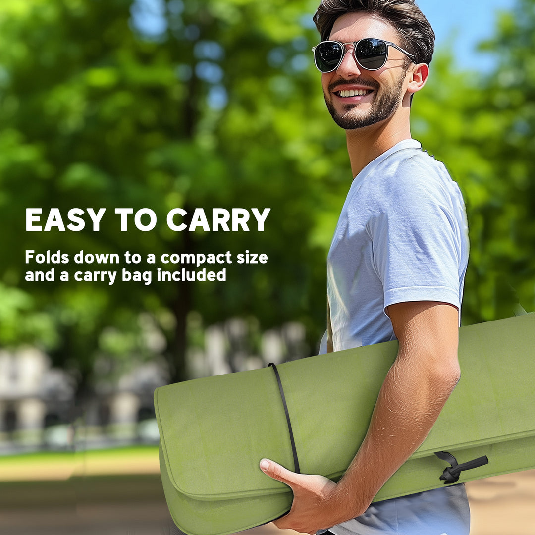 Portable Padded Camping Chair, with Bag - Green