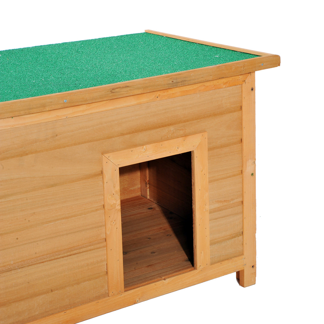 Pawhut 85cm Elevated Dog Kennel Wooden Pet House Outdoor Waterproof | Aosom UK