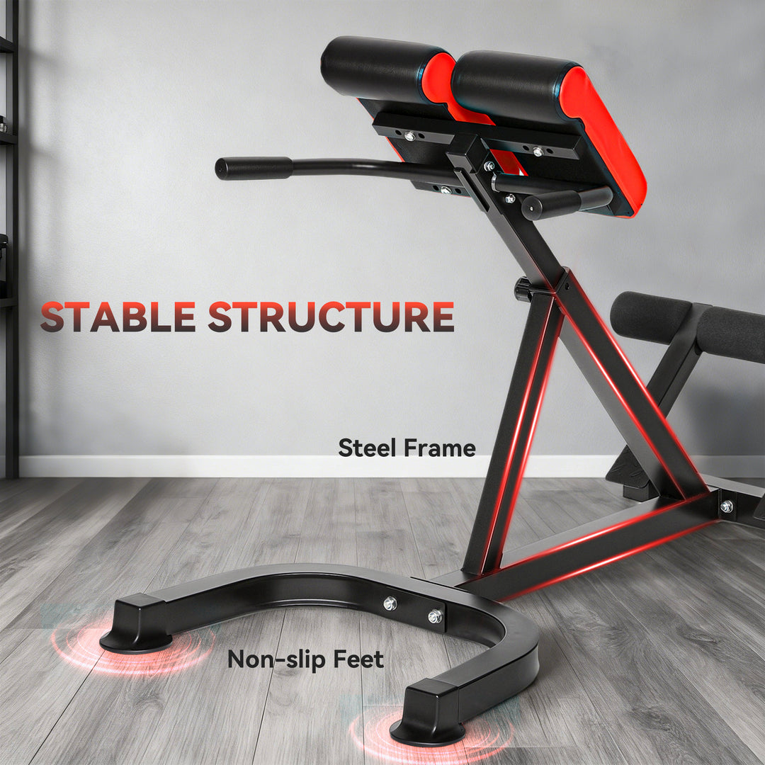 45-Degree Hyperextension Roman Chair, 5-Level Adjustable Back Extensio