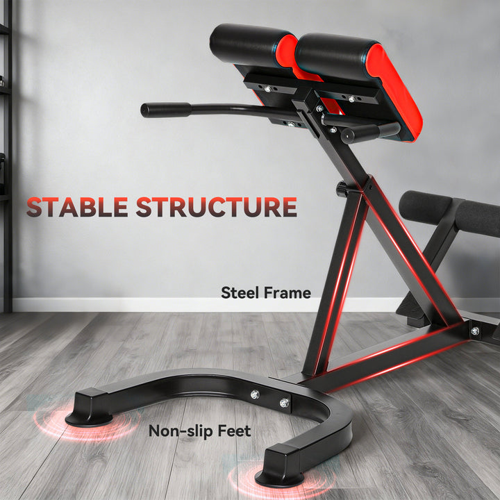 45-Degree Hyperextension Roman Chair, 5-Level Adjustable Back Extensio