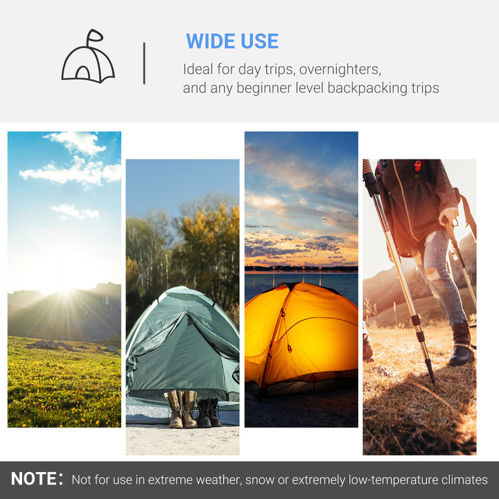 2-3 Man Tunnel Tent with Vestibule, Weather-Resistant Camping Tent with Air Vents for Fishing Hiking, Light Blue & Grey