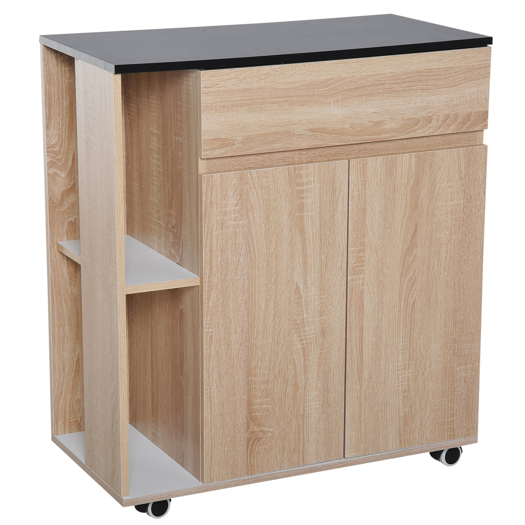 MCL Kitchen Storage Trolley Cart Cupboard Rolling Island Shelves Cabinet With Door and Drawer Locking Wheels