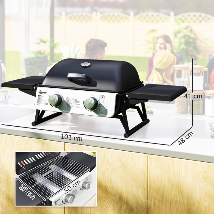 Two-Burner Compact Gas Grill - Black