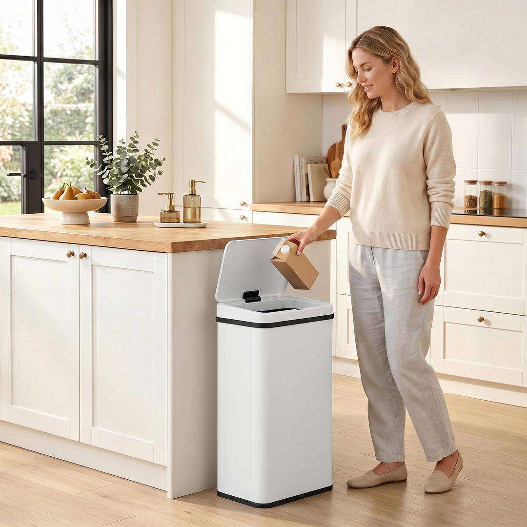 50L Sensor Bin with Soft-Close Lid, Stainless Steel Automatic Touchles