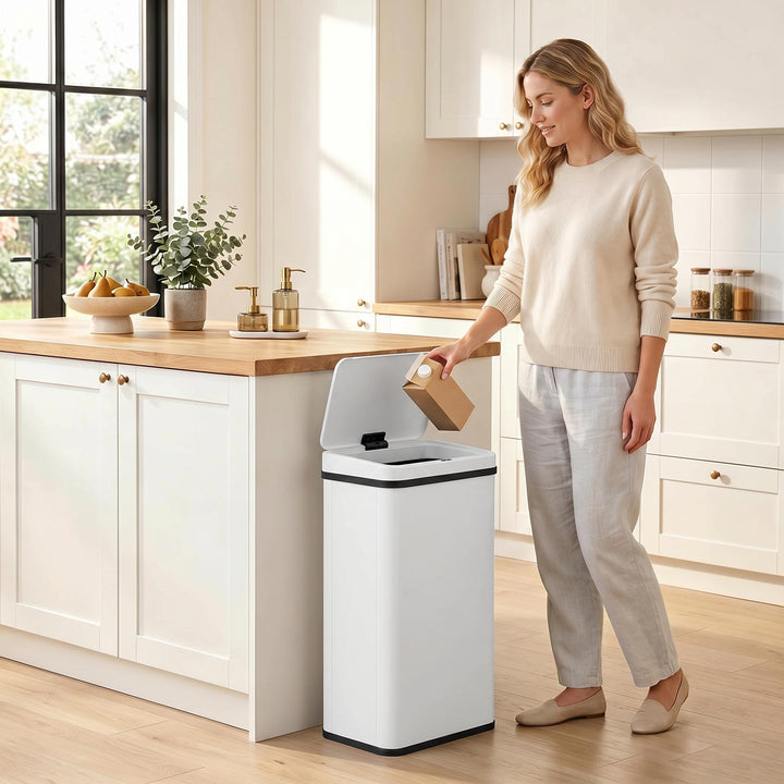 50L Sensor Bin with Soft-Close Lid, Stainless Steel Automatic Touchles