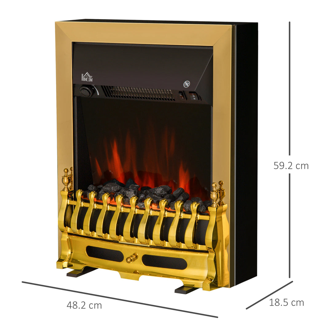 HOMCOM LED Flame Electric Fire Place-Golden