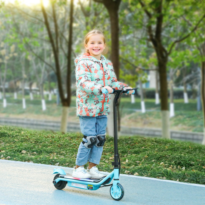 Electric Scooter for Kids Ages 6-14, with Dual Brakes, Flash Wheel and Colourful Light, Kids Electric Scooter E Scooter, Up to 12 KM/H & 10 KM, Blue