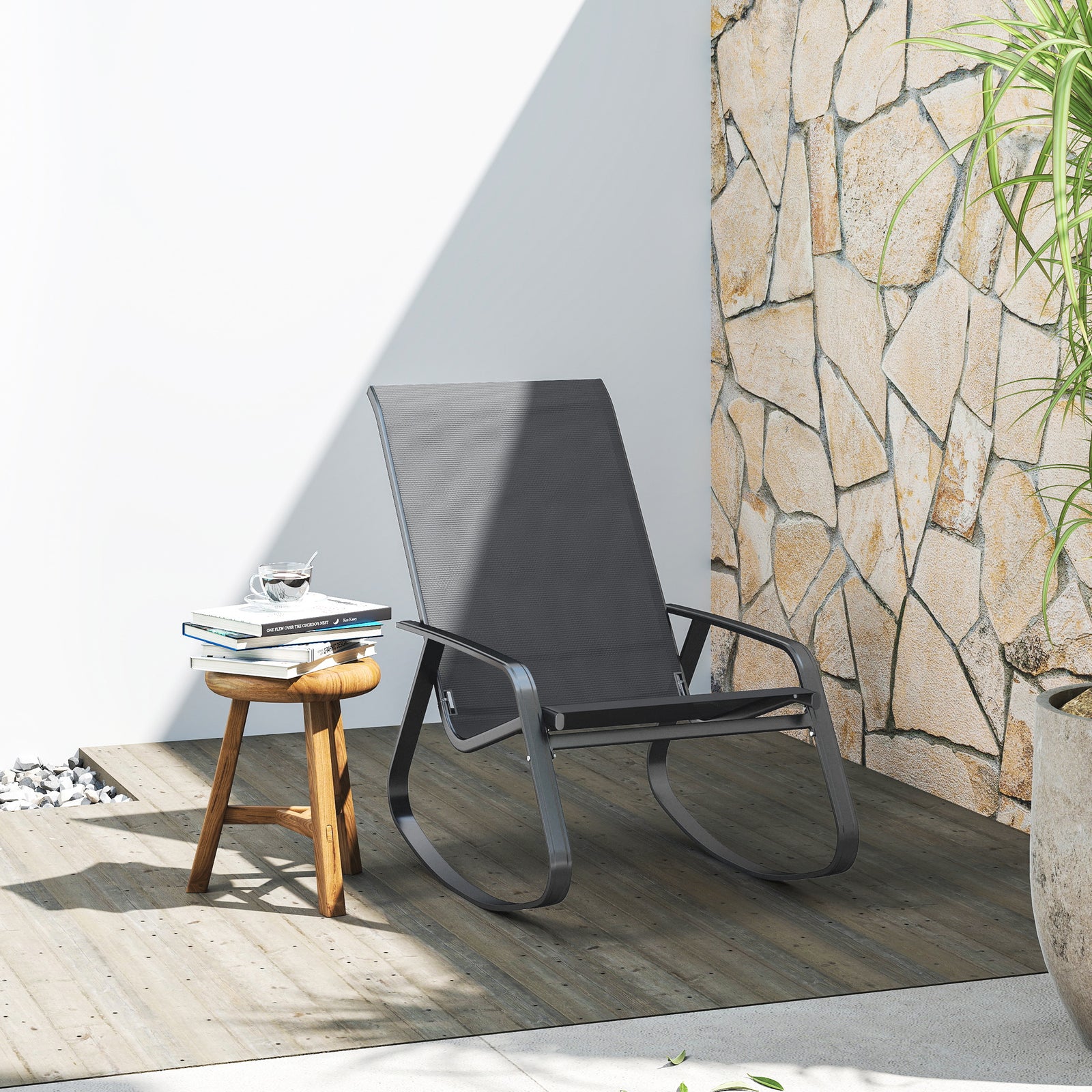 Rocking Garden Chair - Grey