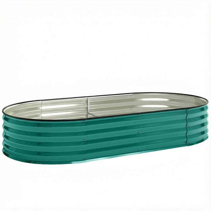 Galvanised Raised Garden Bed, Metal Planter Box with Safety Edging, fo