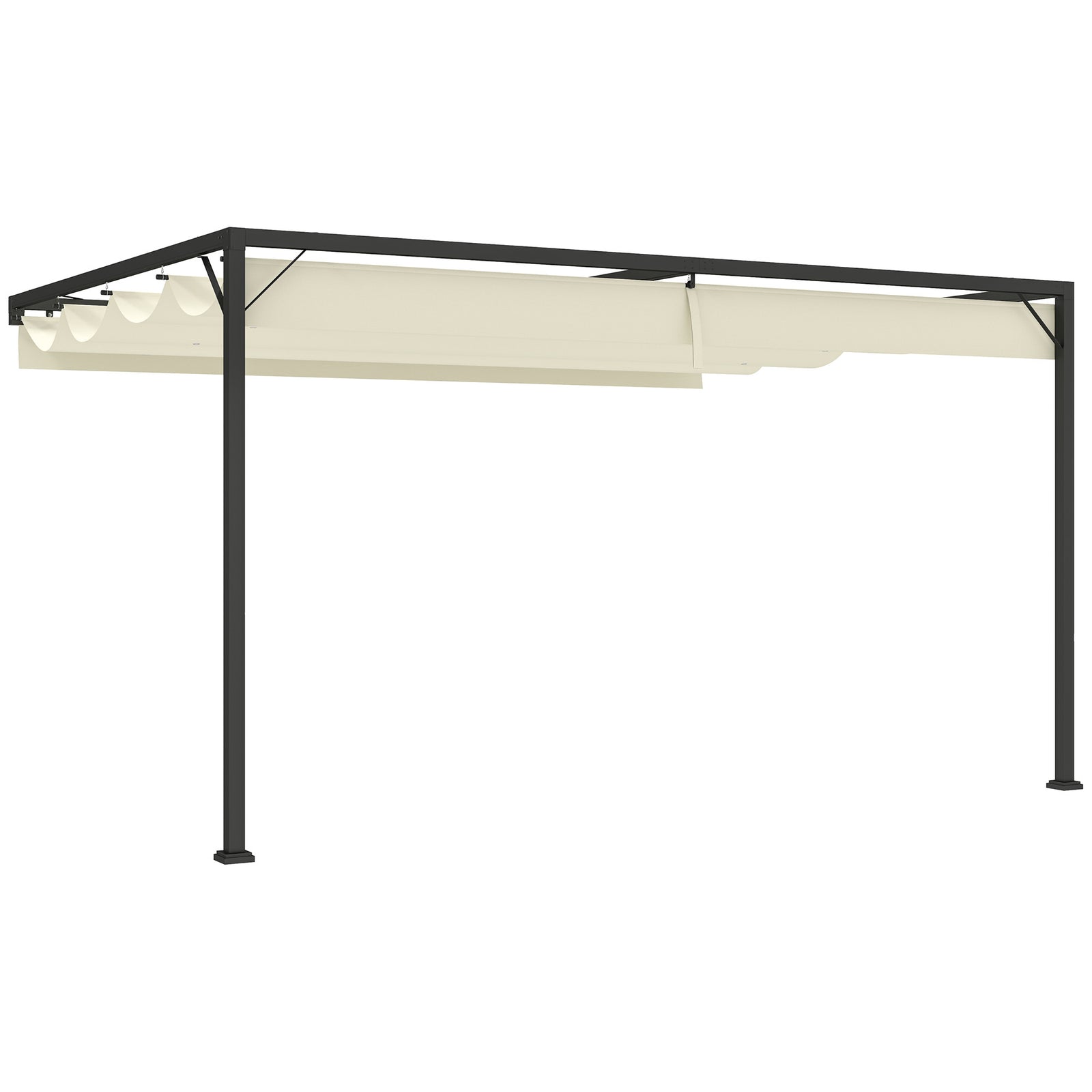4 x 3 m Pergola, with Sliding Canopy - Cream