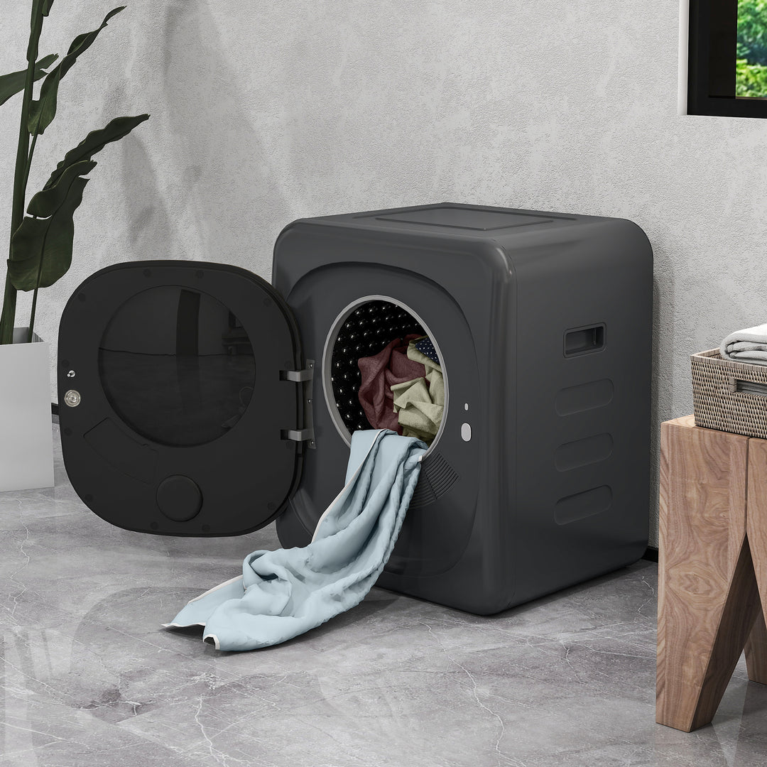4kg Vented Tumble Dryer with Deodorize, Smart Mode, 800W Compact Tumble Dryer with Stainless Steel Tub, Front Load, for Flat, Home, RVs, Grey