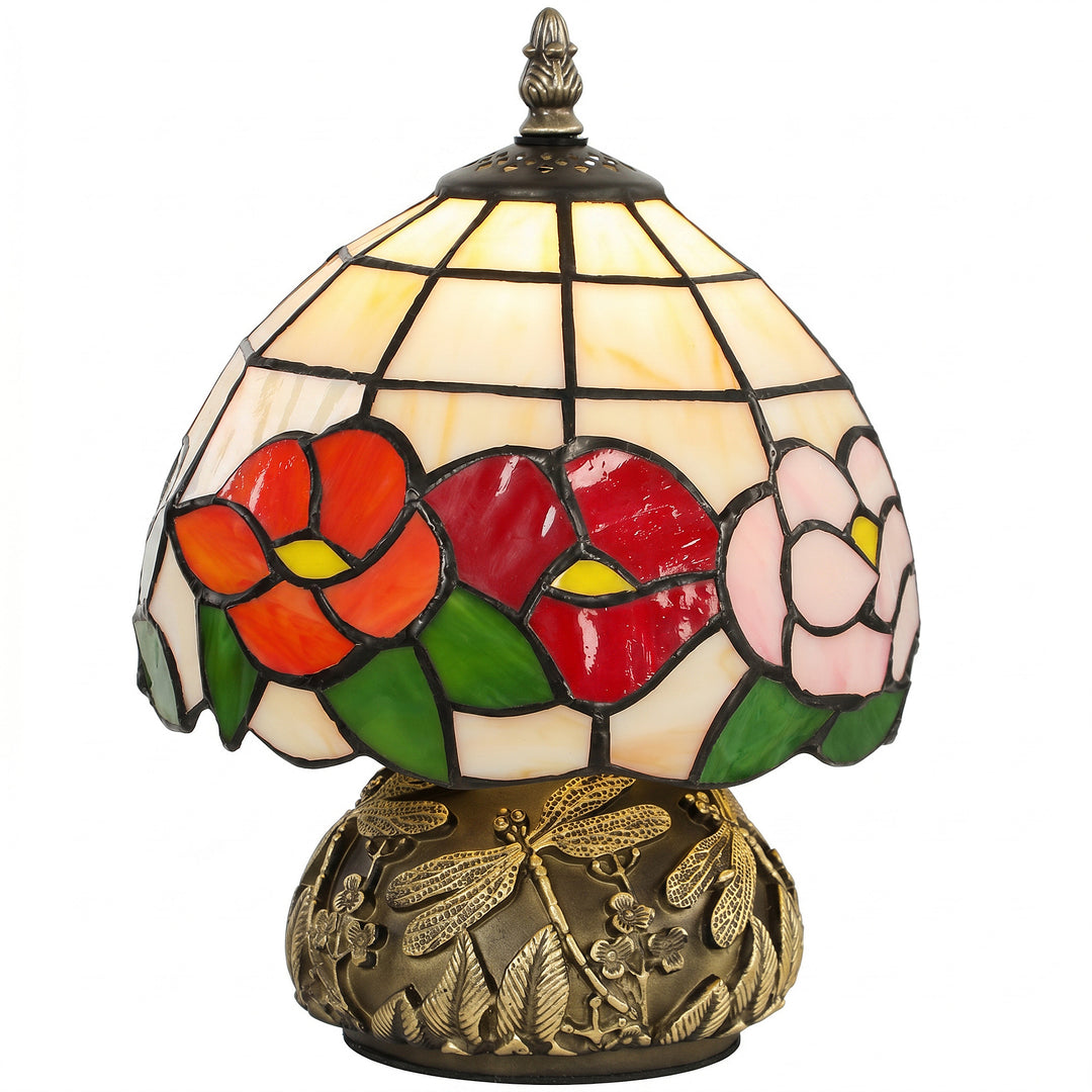 Handcrafted Classic Stained Glass Bedside Lamp, Tiffany-Style Table La