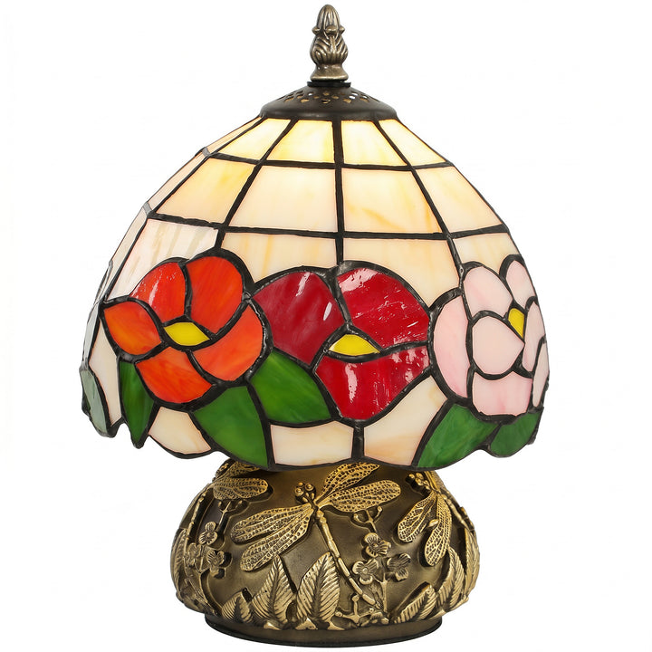 Handcrafted Classic Stained Glass Bedside Lamp, Tiffany-Style Table La
