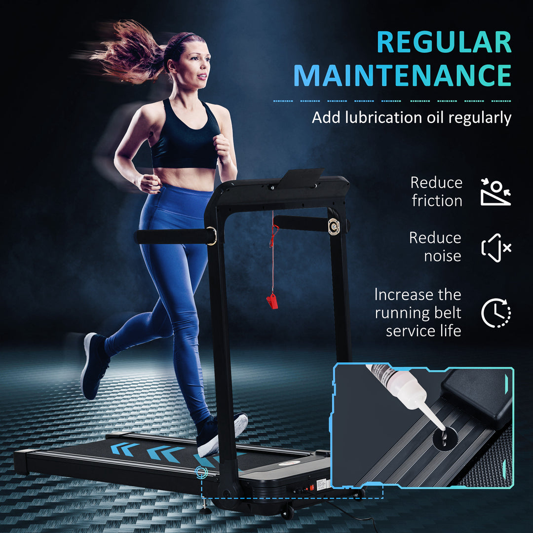 Folding Treadmill, 1.85HP Installation-Free Walking Jogging Running Machine, 12KM/H with 12 Pre-Programs and LED Display for Home Gym Office