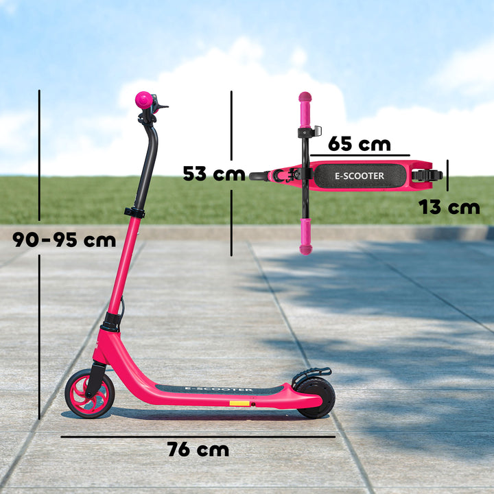 MCL Kids Electric Scooter, Electric Scooters for Kids Ages 6+, 8 KM/H & 6 KM Lightweight E-Scooter, Adjustable Height, Rear Brake - Pink