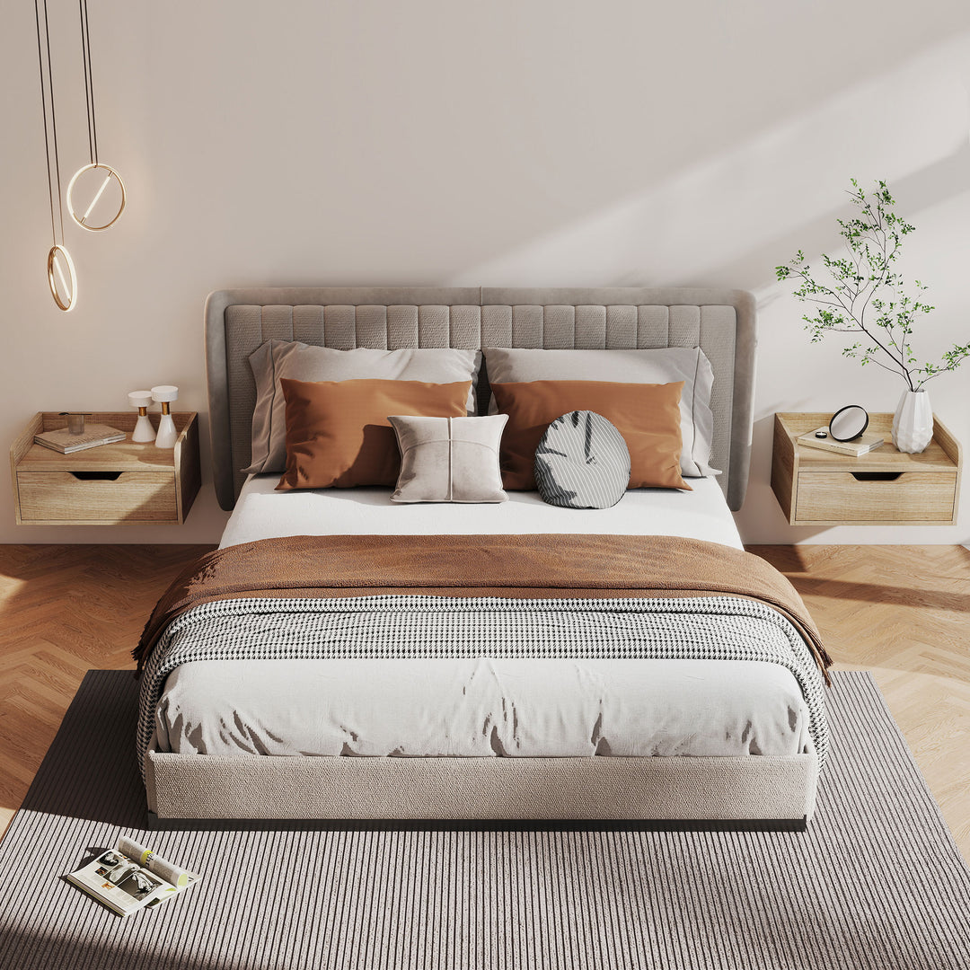 Floating Nightstands Set of 2, Wall Mounted Bedside Table with Drawer 