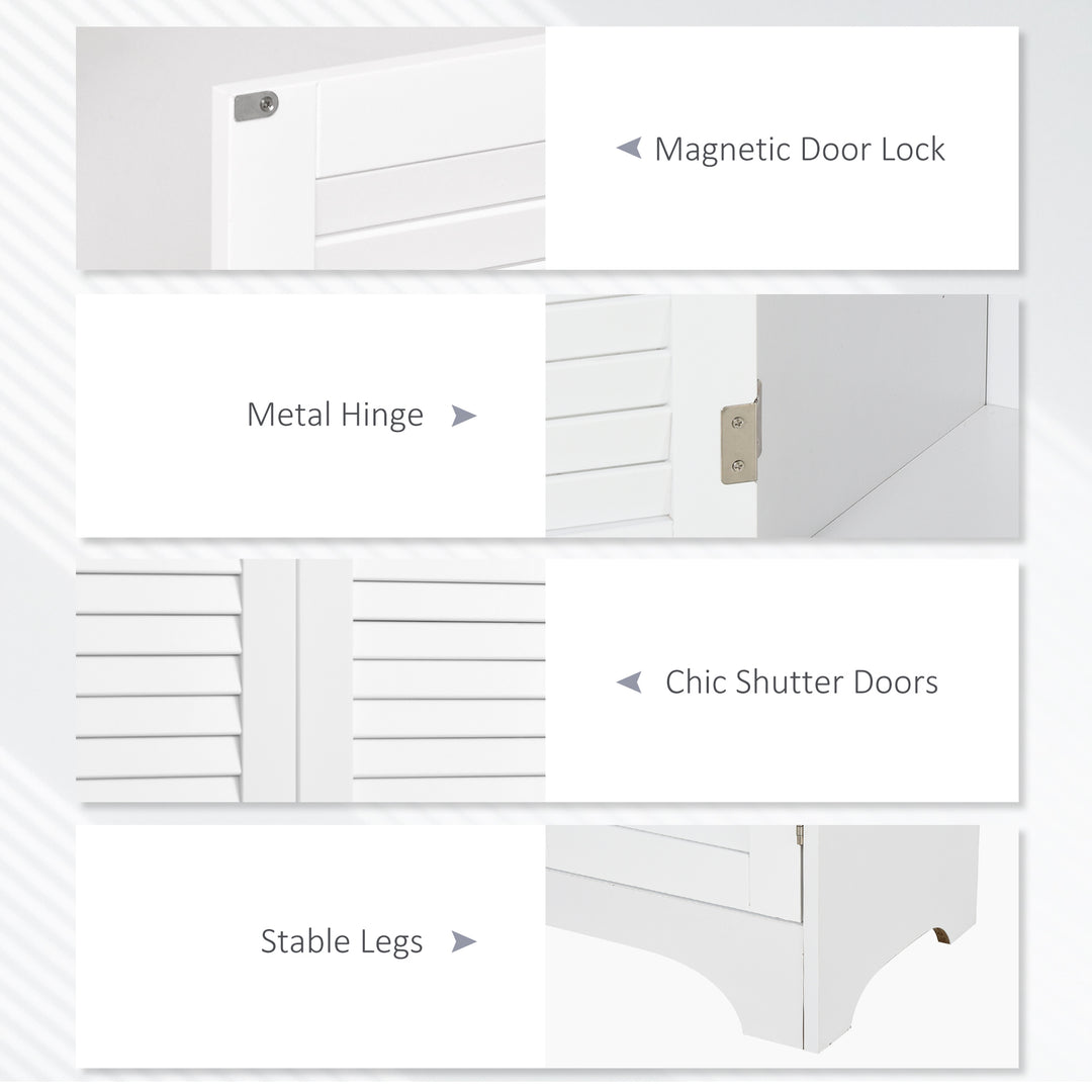 HOMCOM MDF Freestanding 6-Tier Bathroom Storage Cabinet White | Aosom UK